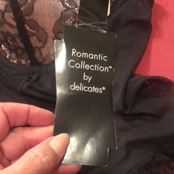 Delicates - Small - Pink and Black - Molded Cup - Back Lace Corset Bra - Picture 4 of 7